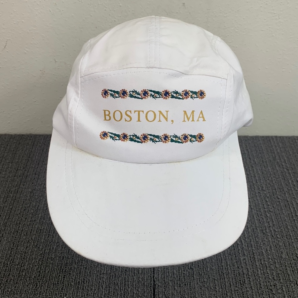Vintage Boston MA Baseball Hat Unisex OSFA White Adjustable Long Brim No Problem